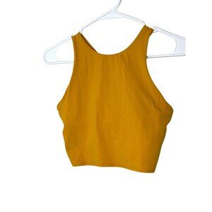 Athleta Mustard Yellow Racerback Crop active Tank Top Small Womens